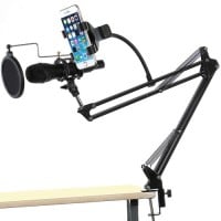 Atril soporte micrófono y celular antipop NB-36