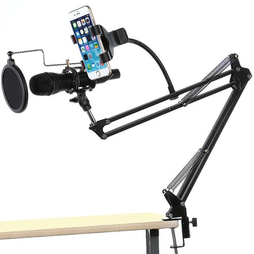 Atril soporte micrófono y celular antipop NB-36
