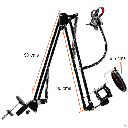 Atril soporte micrófono y celular antipop NB-36