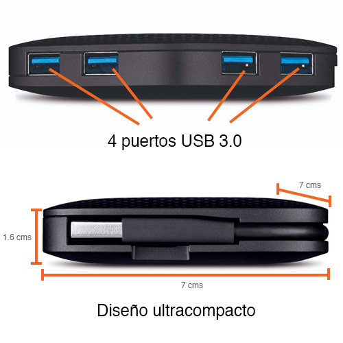 Hub USB 3.0 duplicador 4 puertos TP-Link UH400