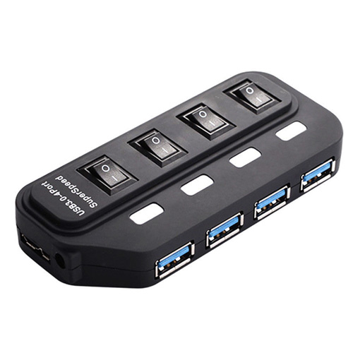 Hub USB 3.0 duplicador 4 puertos con switch