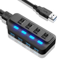 Hub USB 3.0 duplicador 4 puertos con switch