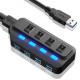 Hub USB 3.0 duplicador 4 puertos con switch