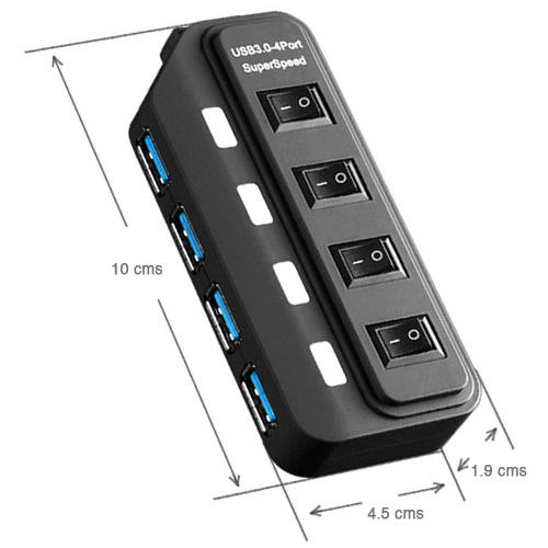 Hub USB 3.0 duplicador 4 puertos con switch