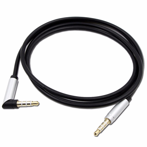 Cable Auxiliar audio 3.5 mm aux ángulo 90º 1 metro