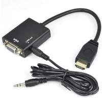 Adaptador HDMI a VGA con cable audio auxiliar