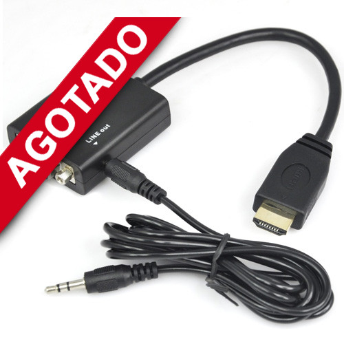 Adaptador HDMI a VGA con cable audio auxiliar