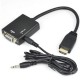 Adaptador HDMI a VGA con cable audio auxiliar