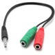 Splitter Audio auxiliar 3.5mm 1 macho 2 hembra