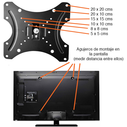 soporte tv led pared muro 14 a 42 pulgadas max 35 kg