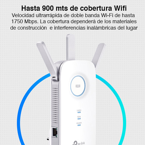 Repetidor Wifi Gigabit Dual Band 1750 Mbps RE450
