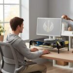 Alzador para monitor de escritorio con organizador - Imagen 2