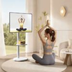 Soporte TV con ruedas vertical y horizontal blanco 42 pulgadas - Imagen 5