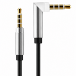 Cable Auxiliar audio 3.5 mm aux ángulo 90 1 metro - Imagen 4