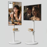 Soporte TV con ruedas vertical y horizontal blanco 42 pulgadas