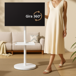 Pedestal TV blanco vertical y horizontal 10 a 42 pulgadas