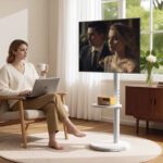 Soporte TV con ruedas vertical y horizontal blanco 42 pulgadas ARM - Imagen 3