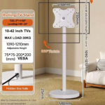 Pedestal TV blanco vertical y horizontal 10 a 42 pulgadas, ARMADO - Imagen 7
