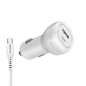 Cargador de auto QC+PD20W c/cable USB C color blanco / BL-CHCR20W