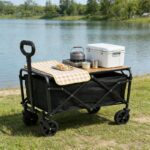 Carrito Camping Plegable Multiuso 100kg Ruedas 360° Negro - Imagen 3