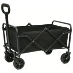 Carrito Camping Plegable Multiuso 100kg Ruedas 360° Negro