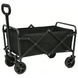 Carrito Camping Plegable Multiuso 100kg Ruedas 360° Negro