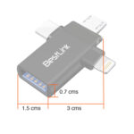 Adaptador OTG USB C Micro USB y Lightning a USB 3.0 - Imagen 2