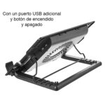Ventilador base notebook pasacables Newo NW-638B - Imagen 6