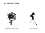 Soporte trípode de escritorio con araña antivibración para micrófonos 45-54 mm