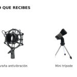 Soporte trípode de escritorio con araña antivibración para micrófonos 45-54 mm