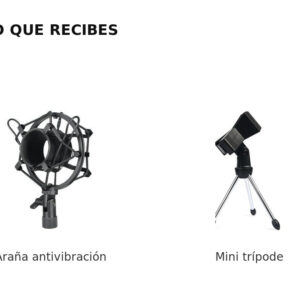 Soporte trípode de escritorio con araña antivibración para micrófonos 45-54 mm
