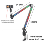 Atril micrófono Escritorio RGB Led Full Color Hyperx - Imagen 4
