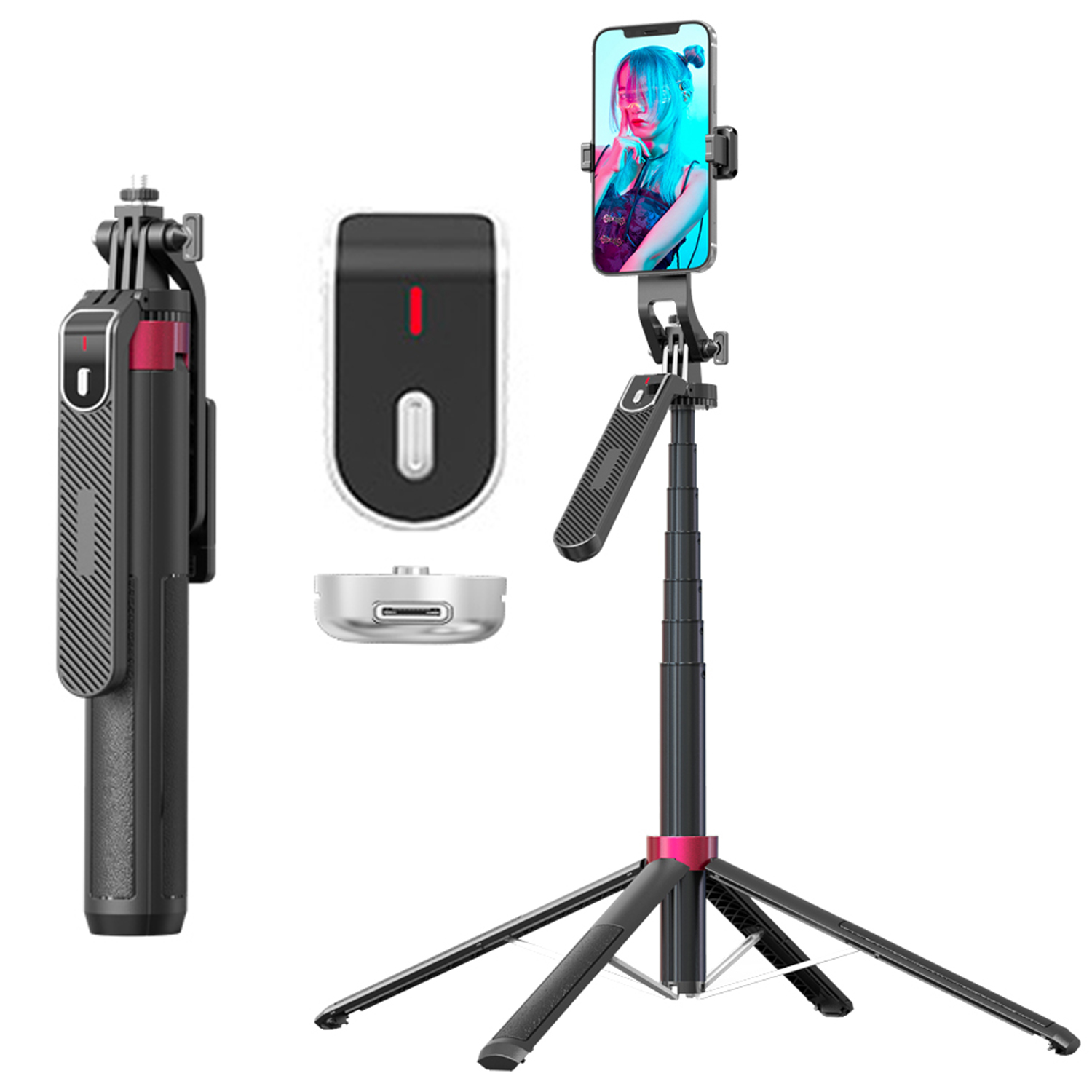 SALDO-P185 REFACCIONADO *** Monopod Tripode Bluetooth celular - Imagen 1