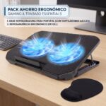Pack Ahorro: Base Ventilador Notebook NW-638F + Mouse Pad Ergonómico