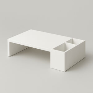 Alzador de Monitor con Organizador Melamina Blanca
