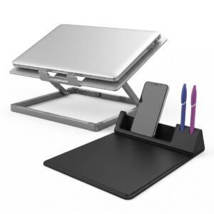 Kit Escritorio Ordenado: Alzador de Notebook de Aluminio H12 + Mouse Pad con Soporte Celular
