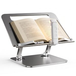 Kit Lectura: Atril de Aluminio para Libros y Notebook + Luz de Lectura Recargable