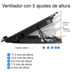 Pack Ahorro: Base Ventilador Notebook NW-638F + Mouse Pad Ergonómico - Imagen 7