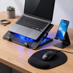 Pack Base Ventilador Notebook + Mouse Pad + Soporte de Celular (3 en 1)