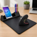 Kit Mouse Pad con Soporte Celular y Lapicero + Mouse Vertical Inalámbrico