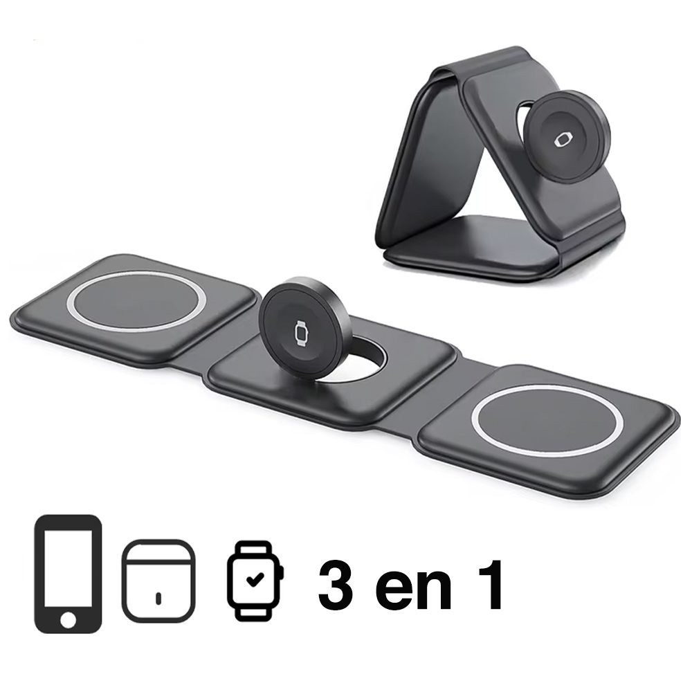 Cargador inalámbrico 3 en 1 para Apple Watch iPhone Airpods - Imagen 5