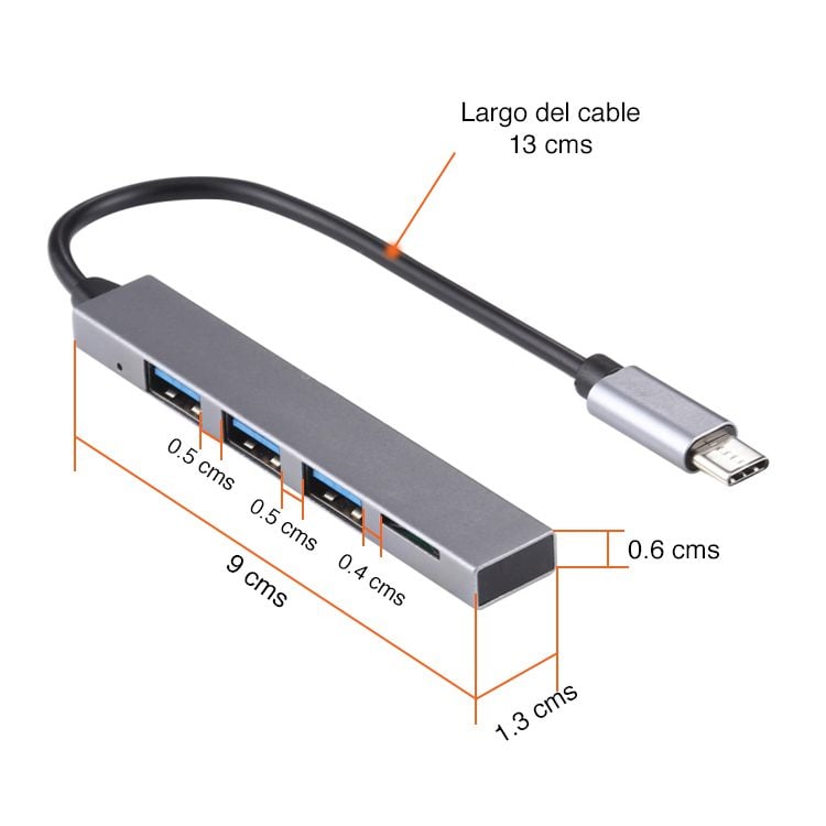 Hub USB C con 3 puertos USB 3.0 y lector SD - Imagen 5