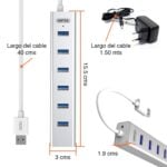 Hub USB 3.0 duplicador 7 puertos energizado Unitek - Imagen 5