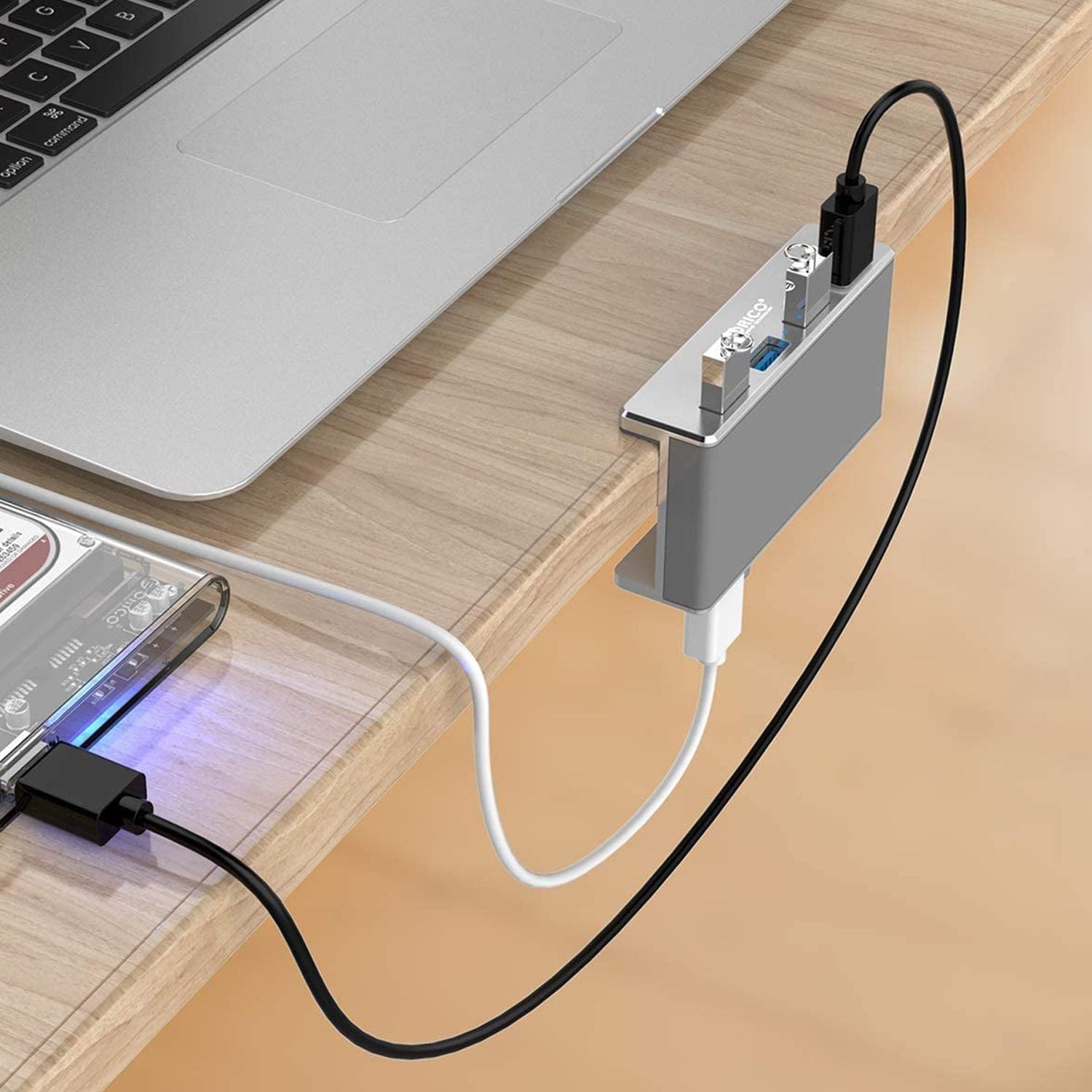 Hub Usb 3.0 Aluminio con prensa plateado - Imagen 6