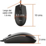 Mouse USB cable 1200 dpi Negro Ambidiestro Trust - Imagen 4