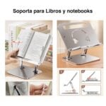 Mesa Notebook soporte libros lectura aluminio - Imagen 2