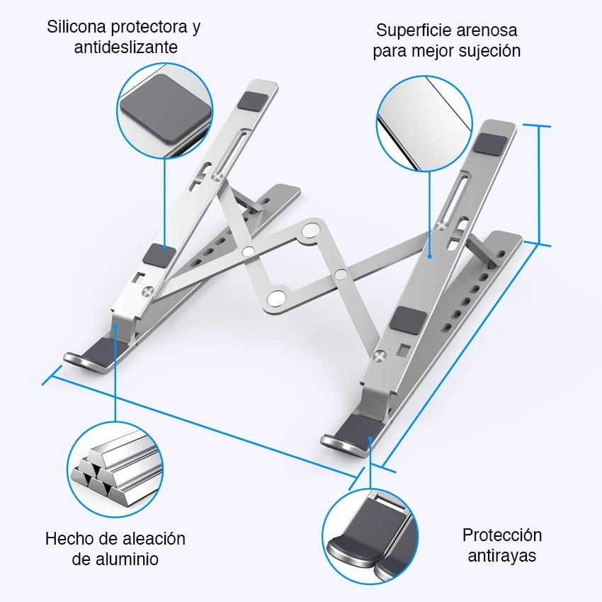 Soporte Plegable Notebook y Mac Aluminio 14" NW-A11 - Imagen 5