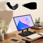 Soporte Notebook Giratorio aluminio negro ajustable 17" - Imagen 3