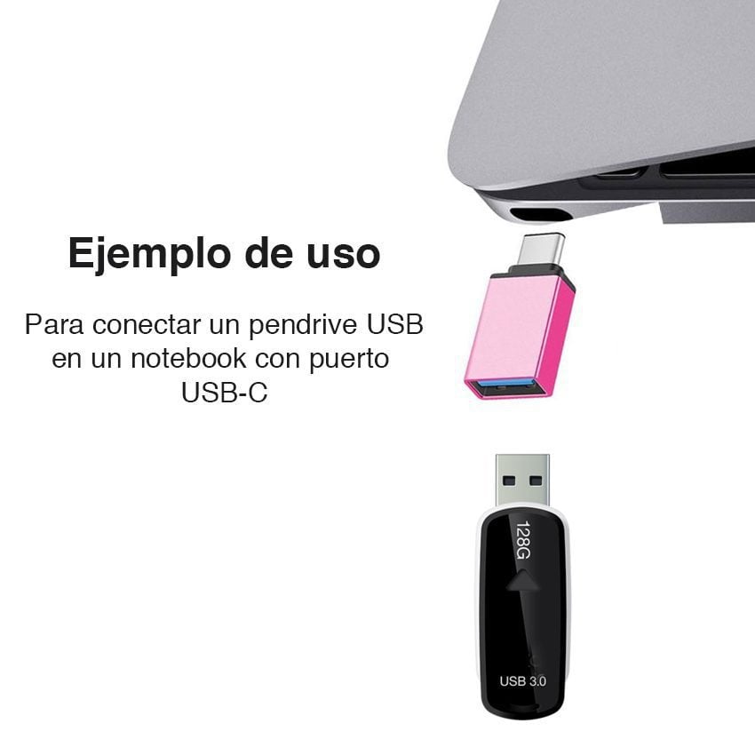 Adaptador USB tipo C a USB 3.0 OTG Celular Notebook - Imagen 4