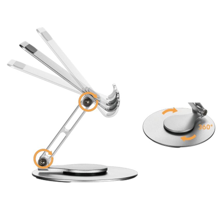 Soporte celular aluminio giratorio ajustable plegable - Imagen 6